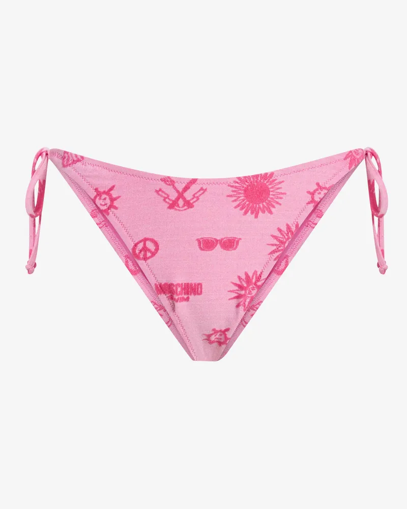 Moschino Badehose aus Frottee mit Schnürung - Pink Pink