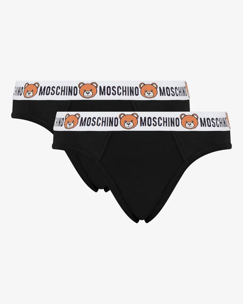 Moschino Set aus 2 Slips Teddy Elastic Band - Schwarz Schwarz