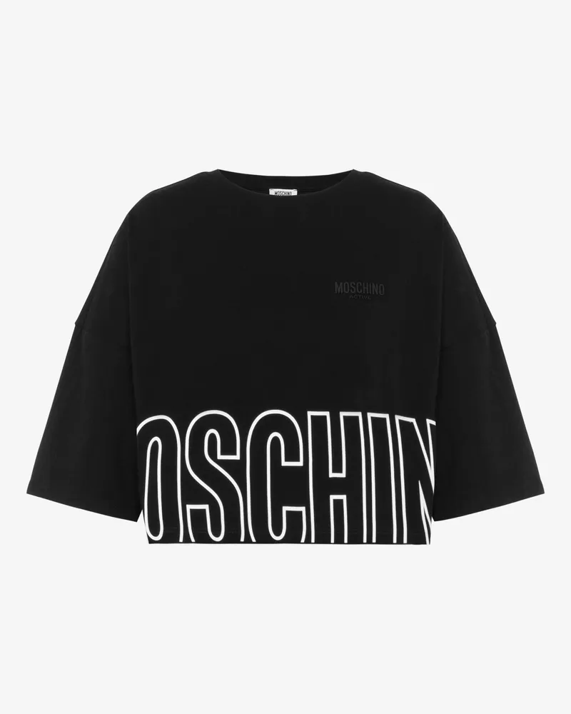Moschino Kropp-T-Shirt aus Baumwolljersey - Schwarz Schwarz
