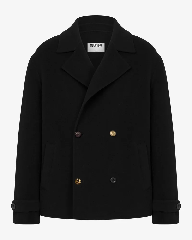 Moschino Jacke aus Wollstoff Laurel Crown - Schwarz Schwarz