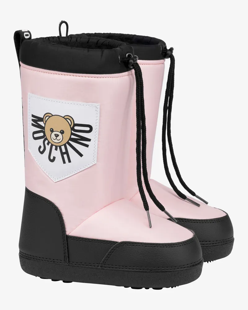 Moschino Moschino Teddybär Schneestiefel aus Nylon - Weiß;Schwarz;Pink Weiß