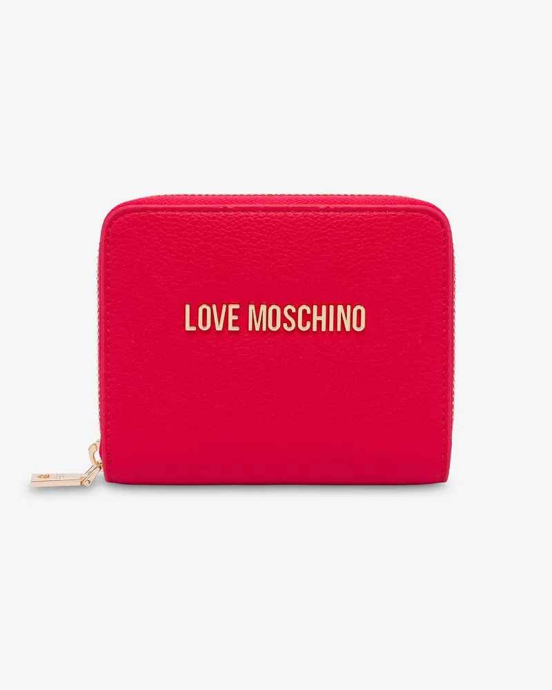 Moschino Kleine Geldbörse mit Reißverschluss - Rot Rot
