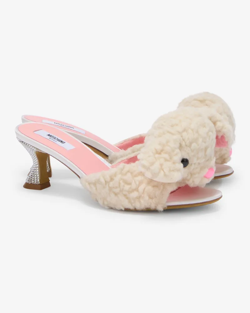 Moschino Pantoletten aus Wolle - Weiß Weiß