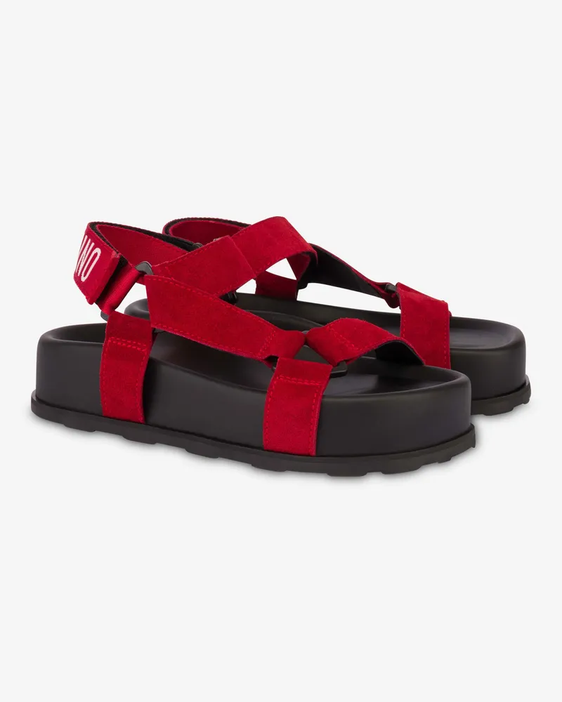 Moschino Wildleder-Sandalen - Rot Rot