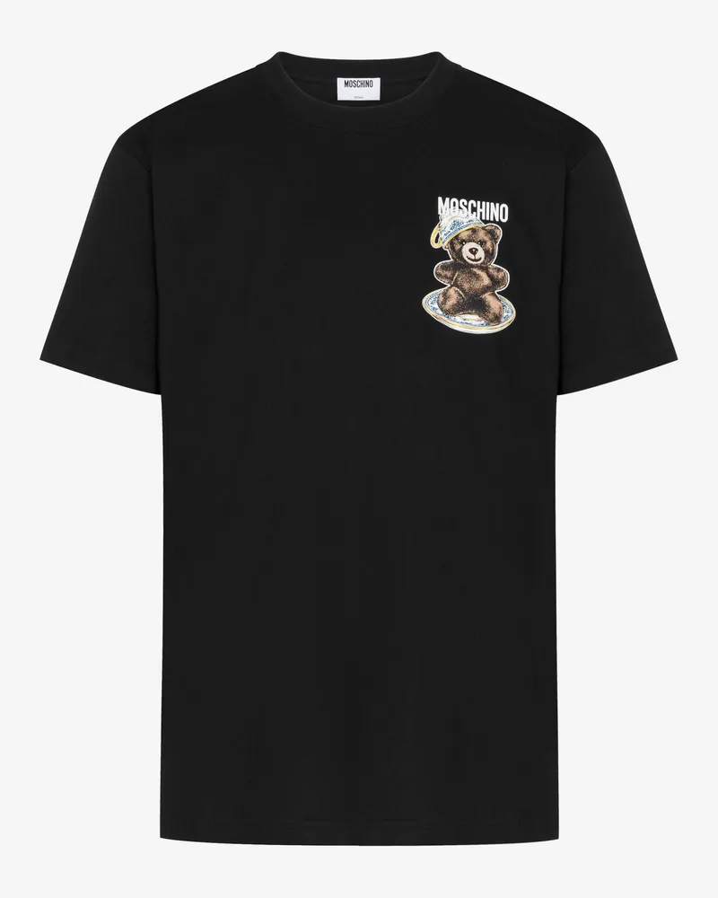 Moschino Poloshirt aus Bio-Baumwolljersey Moschino Teddy Bear - Schwarz Schwarz