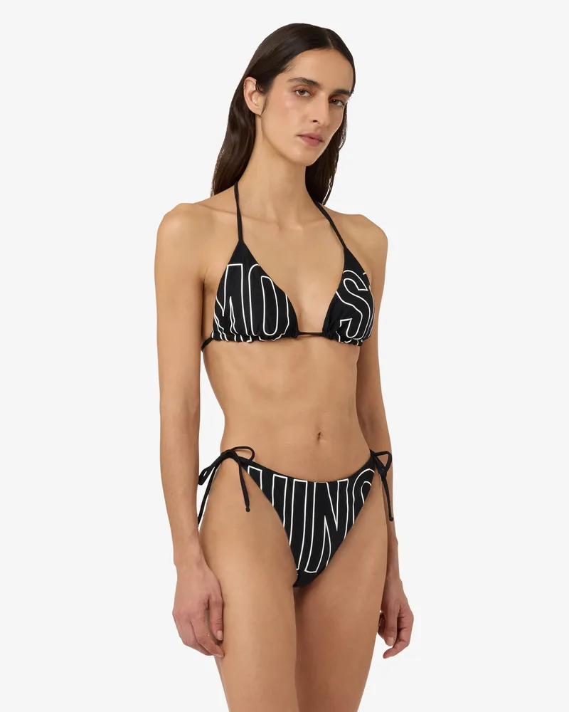 Moschino Bedrucktes Triangel-Bikini-Oberteil - Schwarz Schwarz
