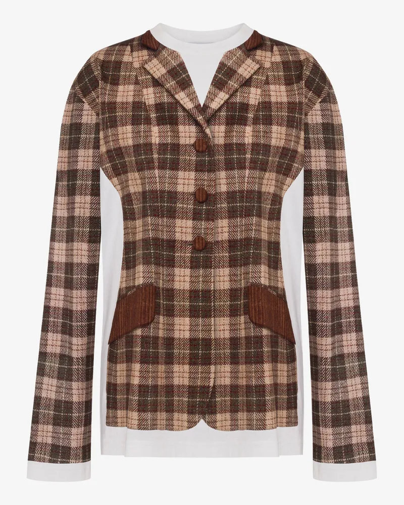 Moschino Bedrucktes T-Shirt aus Bio-Baumwolljersey - Weiß;Braun Weiß