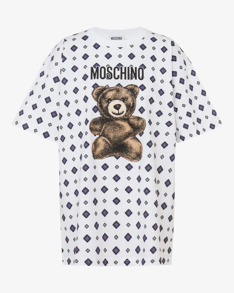 Moschino Moschino T-Shirt aus Bio-Baumwolljersey mit Teddybär - Weiß Weiß