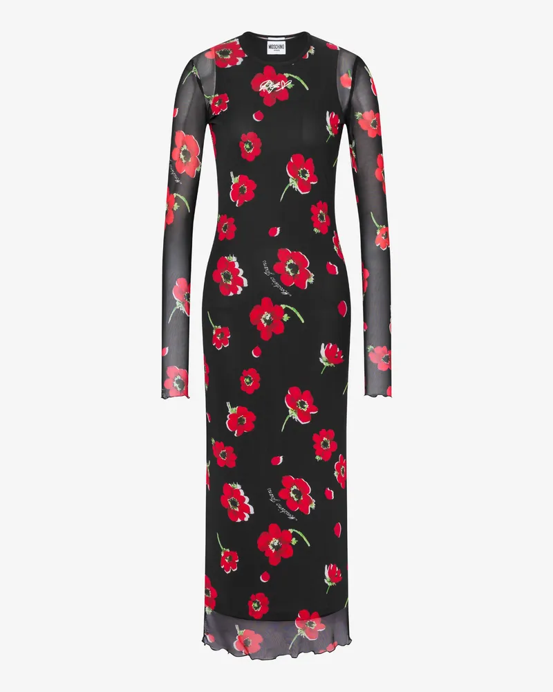 Moschino Bedrucktes Tüllkleid - Schwarz Schwarz