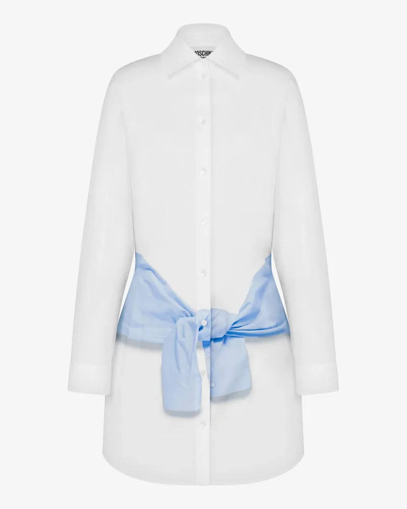 Moschino Bedrucktes Kleid aus Baumwollpopeline - Weiß Weiß