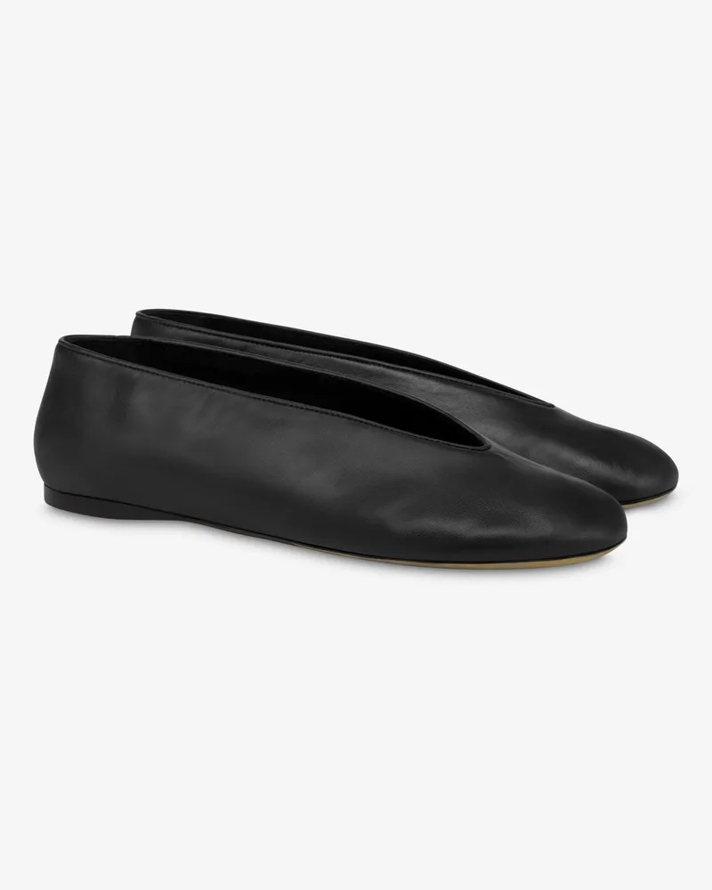 Moschino Ballerinas aus Nappaleder Ente - Schwarz Schwarz