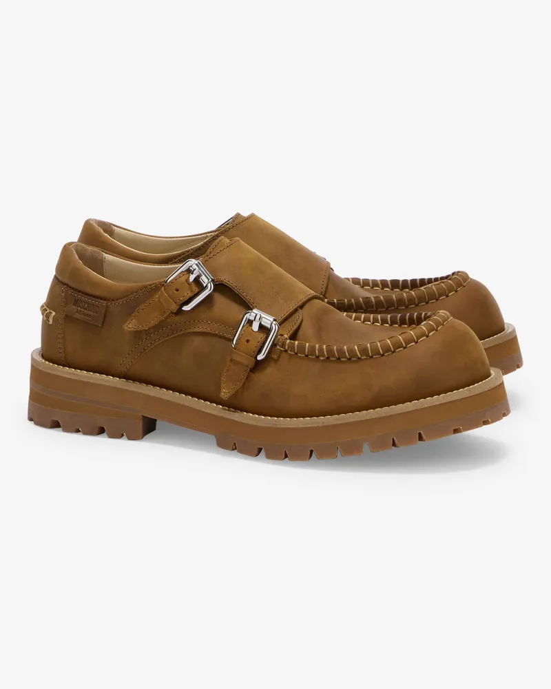 Moschino Derby aus gereiftem Kalbsleder - Leder Leder