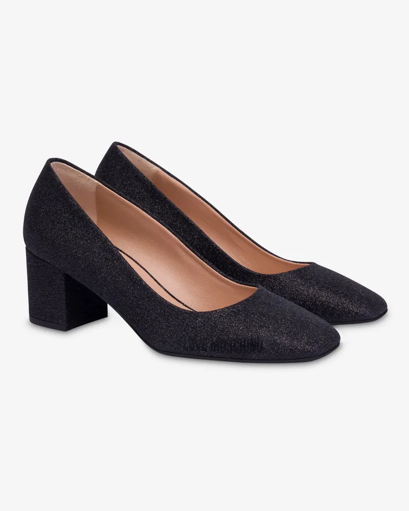 Moschino Glitzer-Dekolleté - Schwarz Schwarz