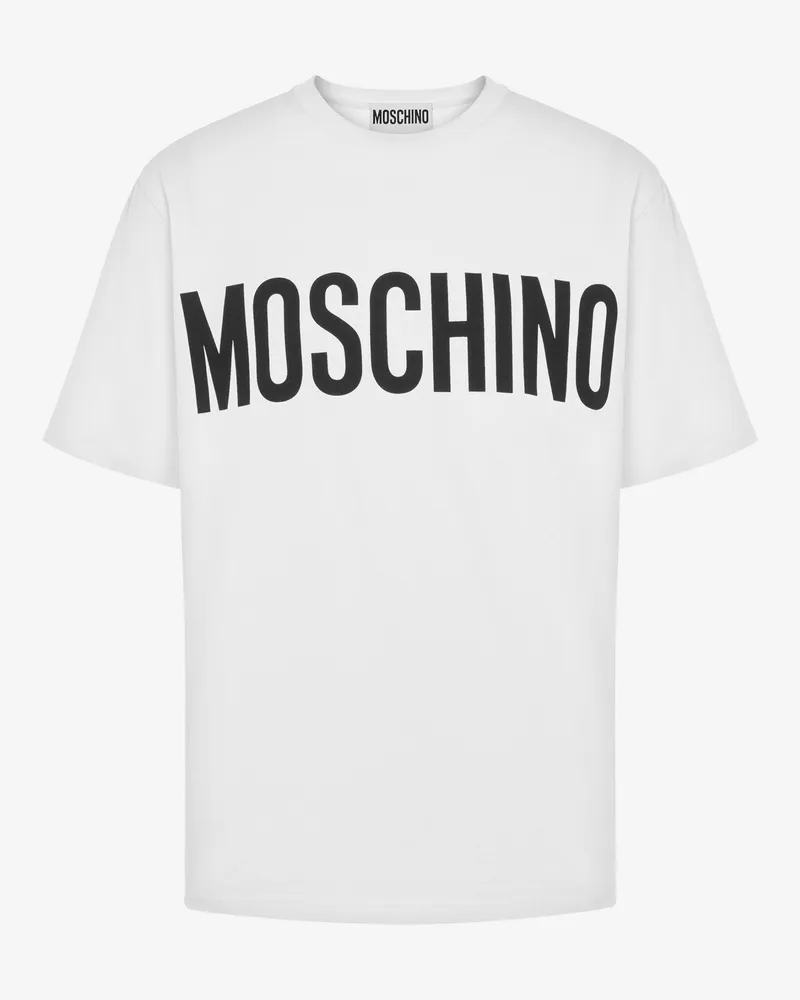 Moschino Stretch-Jersey-T-Shirt mit Logo - Weiß Weiß