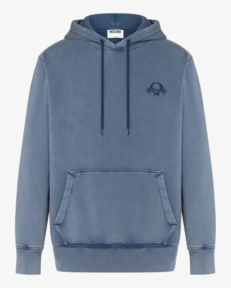Moschino Sweatshirt aus Bio-Baumwolle Laurel Crown - Blau Blau