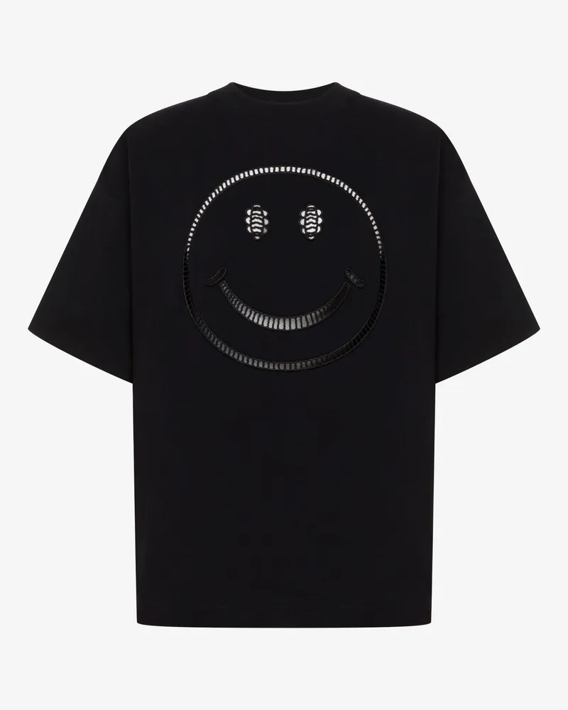 Moschino Smiley®-T-Shirt aus Bio-Baumwolljersey - Schwarz Schwarz