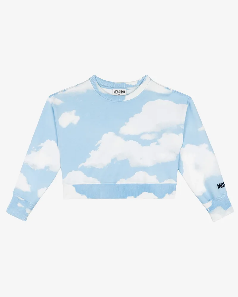 Moschino Baumwoll-Sweatshirt mit Allover-Wolken - Blau Blau