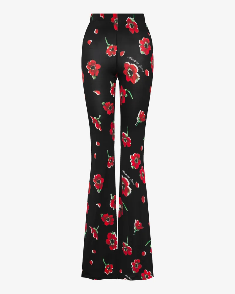 Moschino Bedruckte Hose aus Stretch-Jersey - Schwarz Schwarz