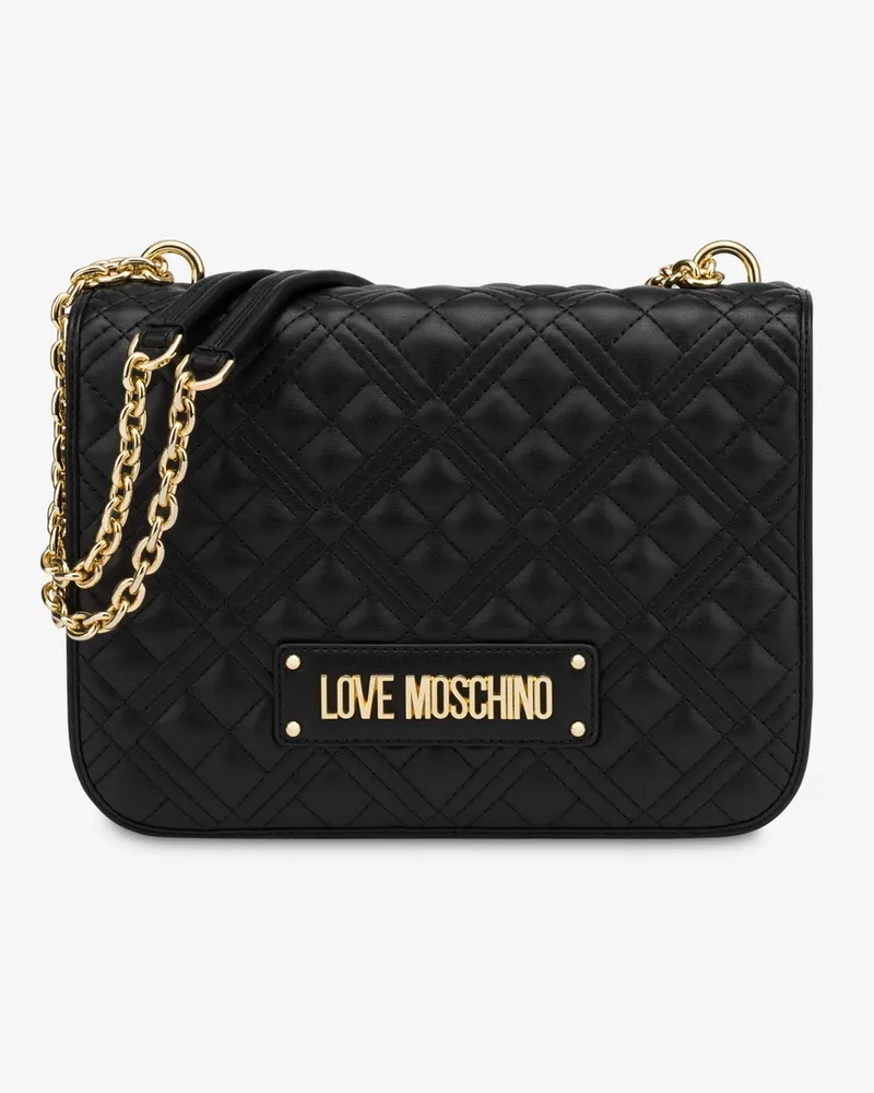 Moschino Umhängetasche Shiny Quilted - Schwarz Schwarz