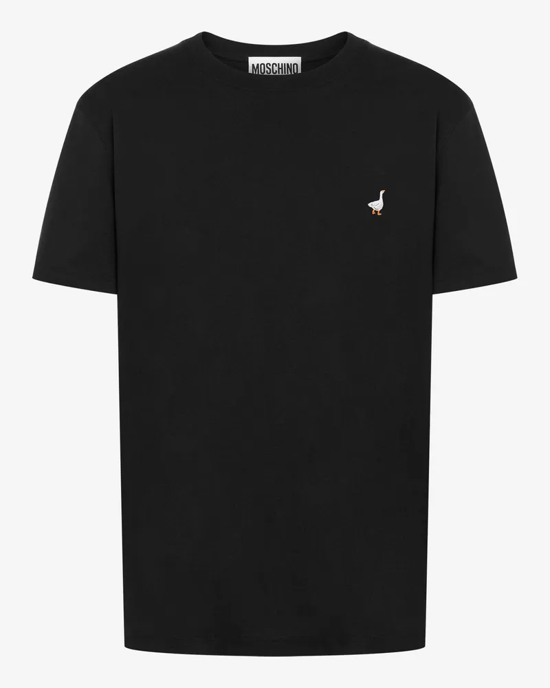 Moschino T-Shirt Gänsestickerei - Schwarz Schwarz