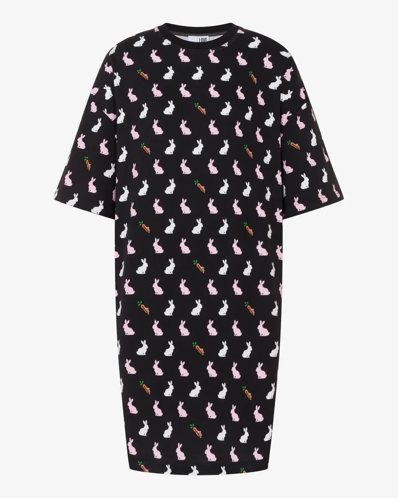 Moschino Kleid aus schwerer, bedruckter Baumwolle - Schwarz Schwarz