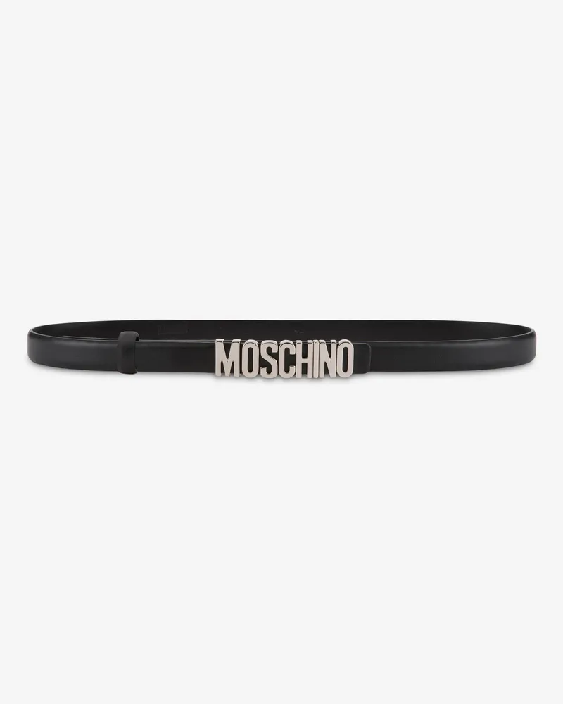Moschino Gürtel mit Mini-Logo Lettering - Schwarz Schwarz