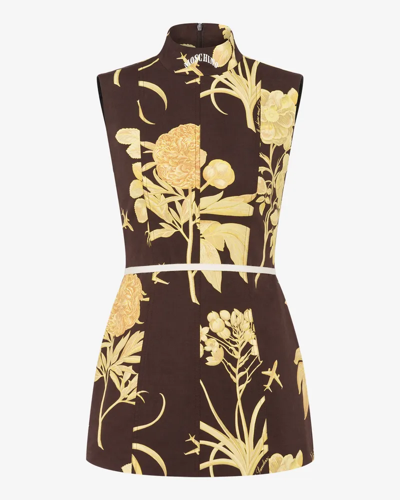 Moschino Bedrucktes Kleid aus Baumwollpopeline - Braun Braun