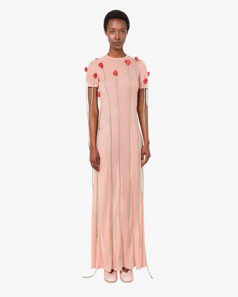 Moschino Leichtes Jerseykleid mit Blumen - Pink Pink