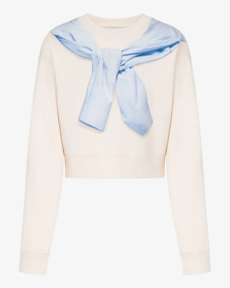 Moschino Bedrucktes Baumwoll-Crop-Sweatshirt - Weiß Weiß