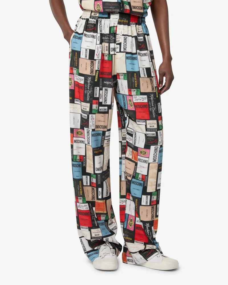 Moschino Bedruckte Seidenhose - Grau Grau