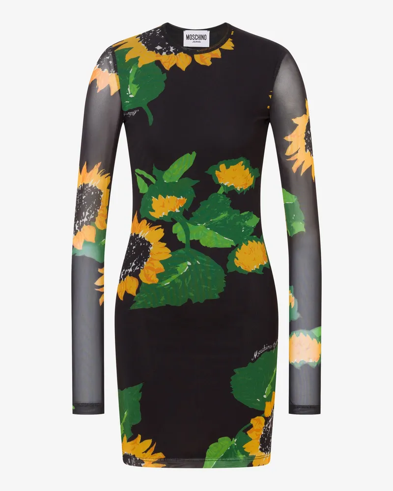 Moschino Bedrucktes Netzkleid - Schwarz Schwarz