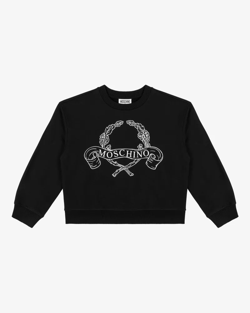Moschino Laurel Crown Sweatshirt aus Baumwolle - Schwarz Schwarz