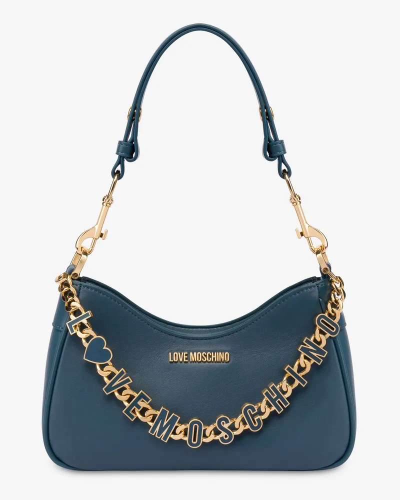 Moschino Mala hobo com corrente - Blau Blau