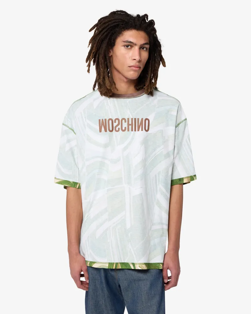 Moschino Bedrucktes T-Shirt aus Baumwolljersey - Weiß Weiß