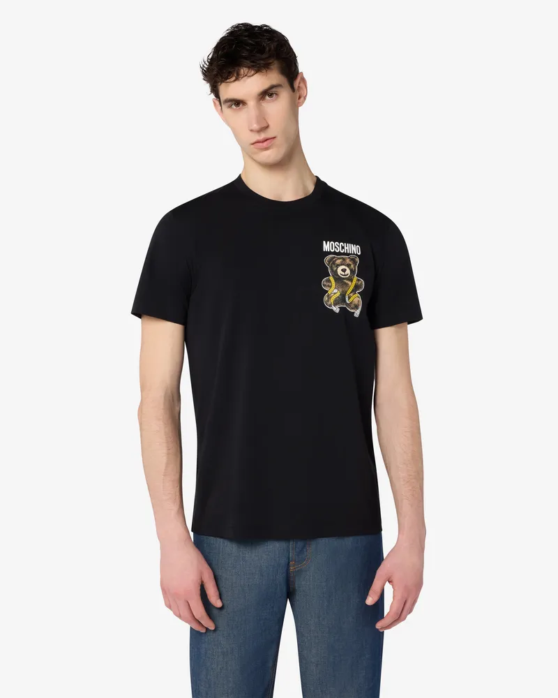 Moschino Moschino Teddy Bear T-Shirt aus Baumwolljersey - Schwarz Schwarz