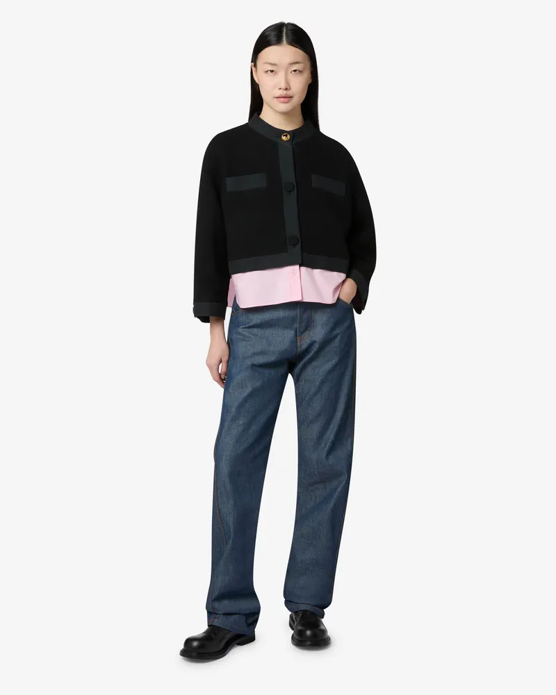 Moschino Jacke aus Bouclé-Wolle - Schwarz Schwarz