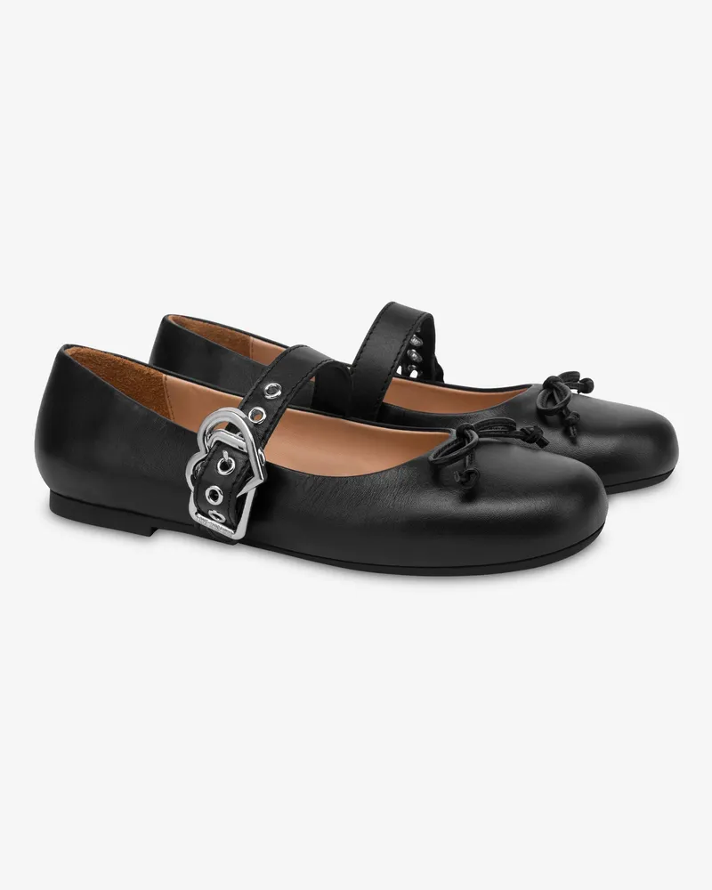 Moschino Ballerinas aus Nappaleder - Schwarz Schwarz