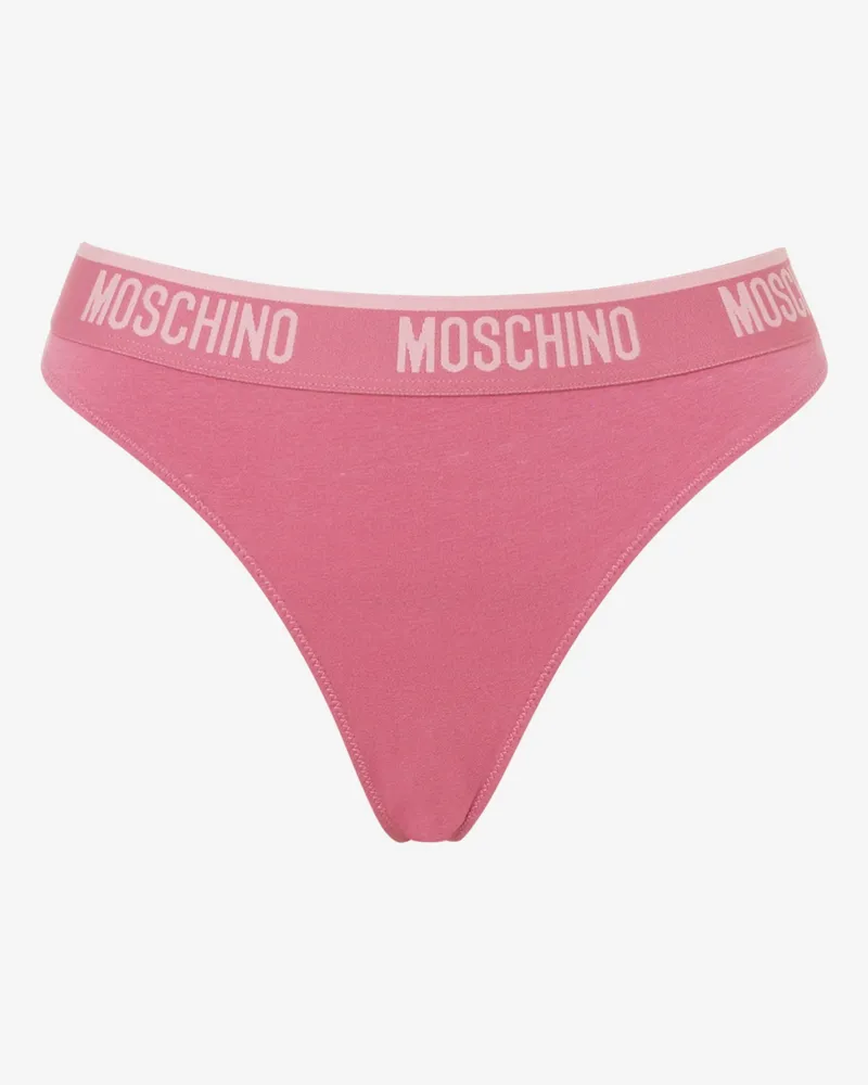 Moschino Elastischer String mit Logo-Band - Pink Pink