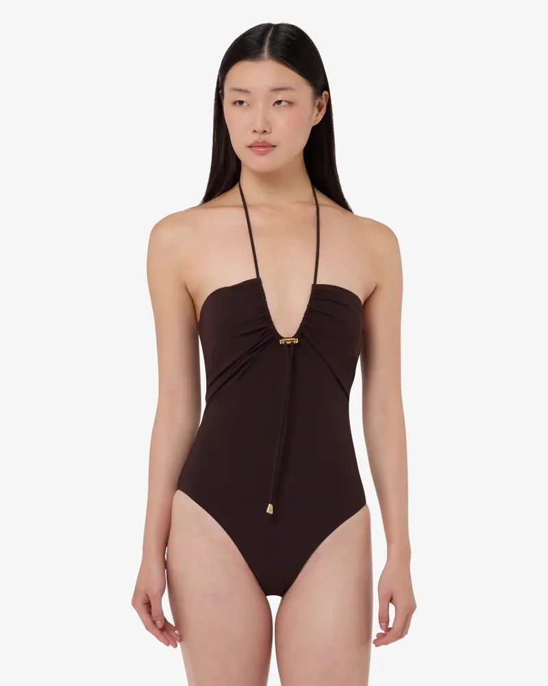 Moschino Einteiliger Badeanzug aus Lycra - Braun Braun