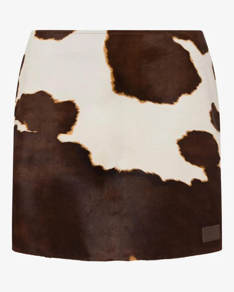 Moschino Ponyfell-Minirock - Braun Braun