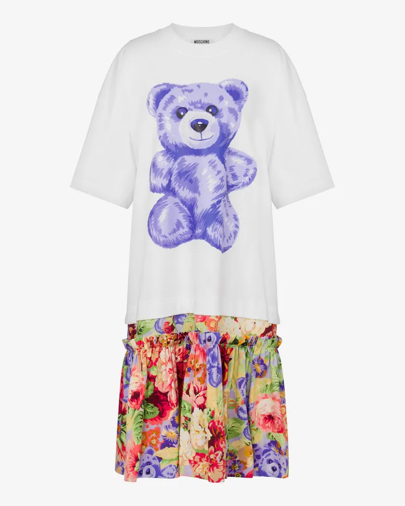 Moschino Kleid aus Baumwolle in Übergröße Moschino Teddy Bear - Weiß Weiß