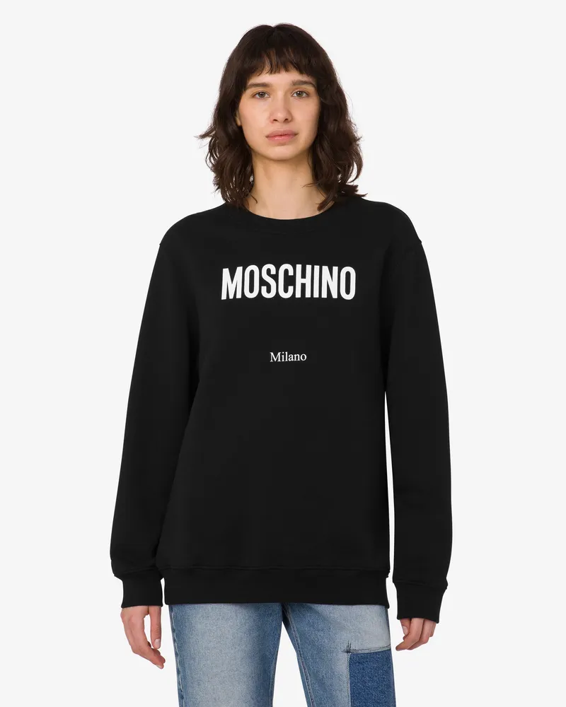 Moschino Bedrucktes Sweatshirt aus Bio-Baumwolle - Schwarz Schwarz