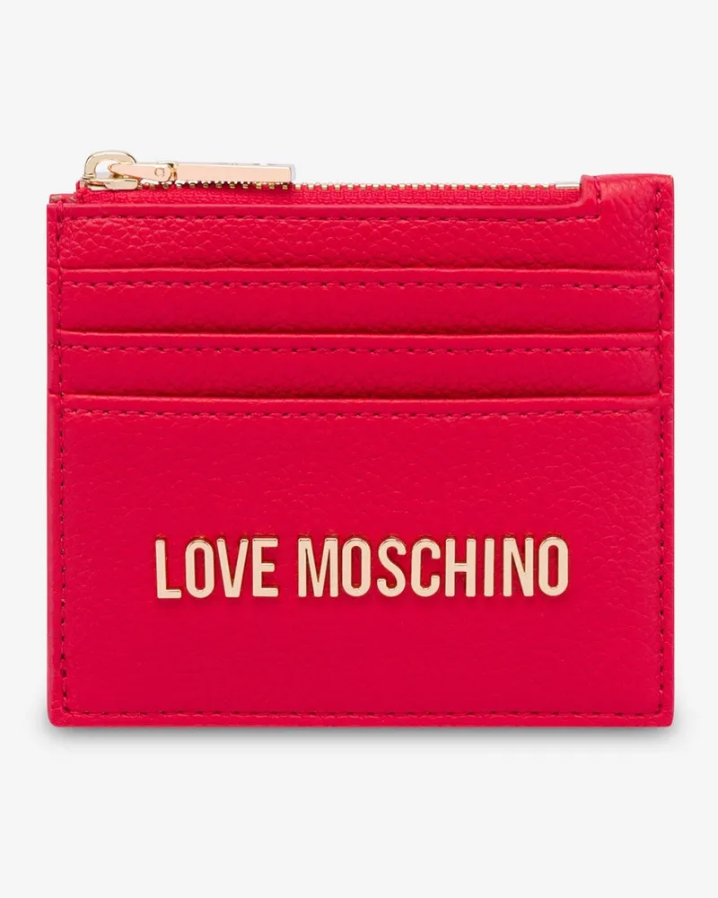 Moschino Kartenetui mit Logo-Schriftzug - Rot Rot