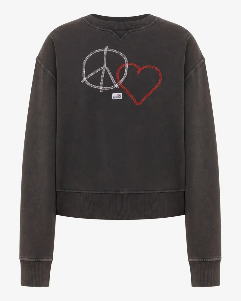 Moschino Bestickte Baumwoll-Sweatshirts - Schwarz Schwarz