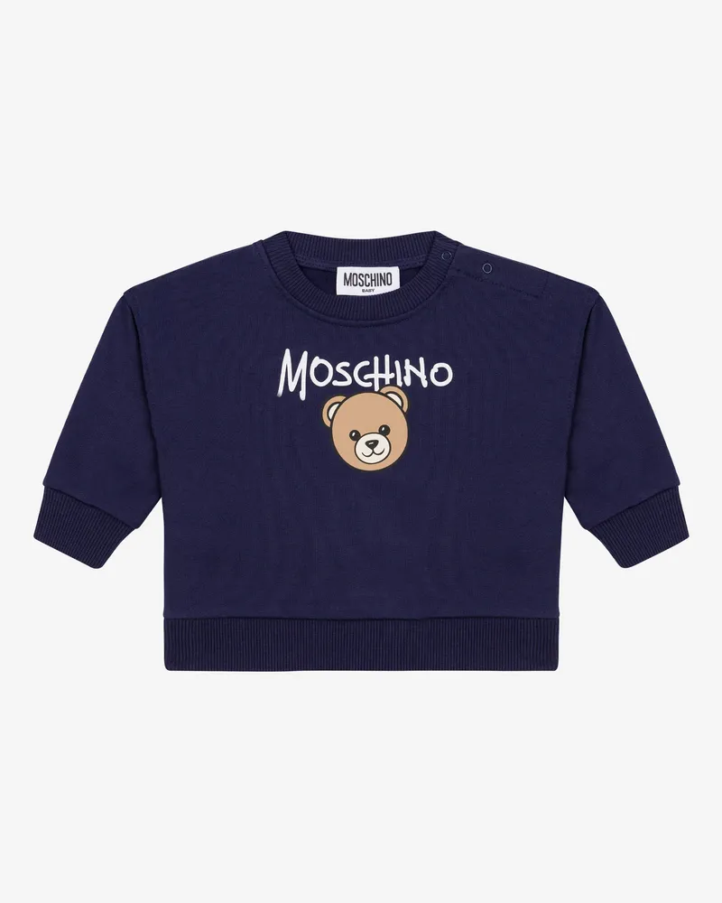 Moschino Moschino Teddy Bear Baumwoll-Sweatshirt - Blau Blau