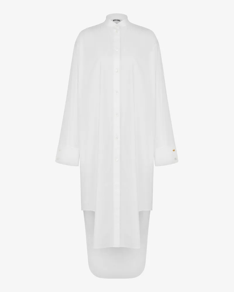 Moschino Kleid aus Baumwollpopeline Laurel Crown - Weiß Weiß