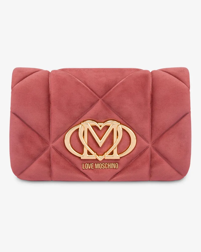 Moschino Umhängetasche aus weichem, gestepptem Stoff - Pink Pink