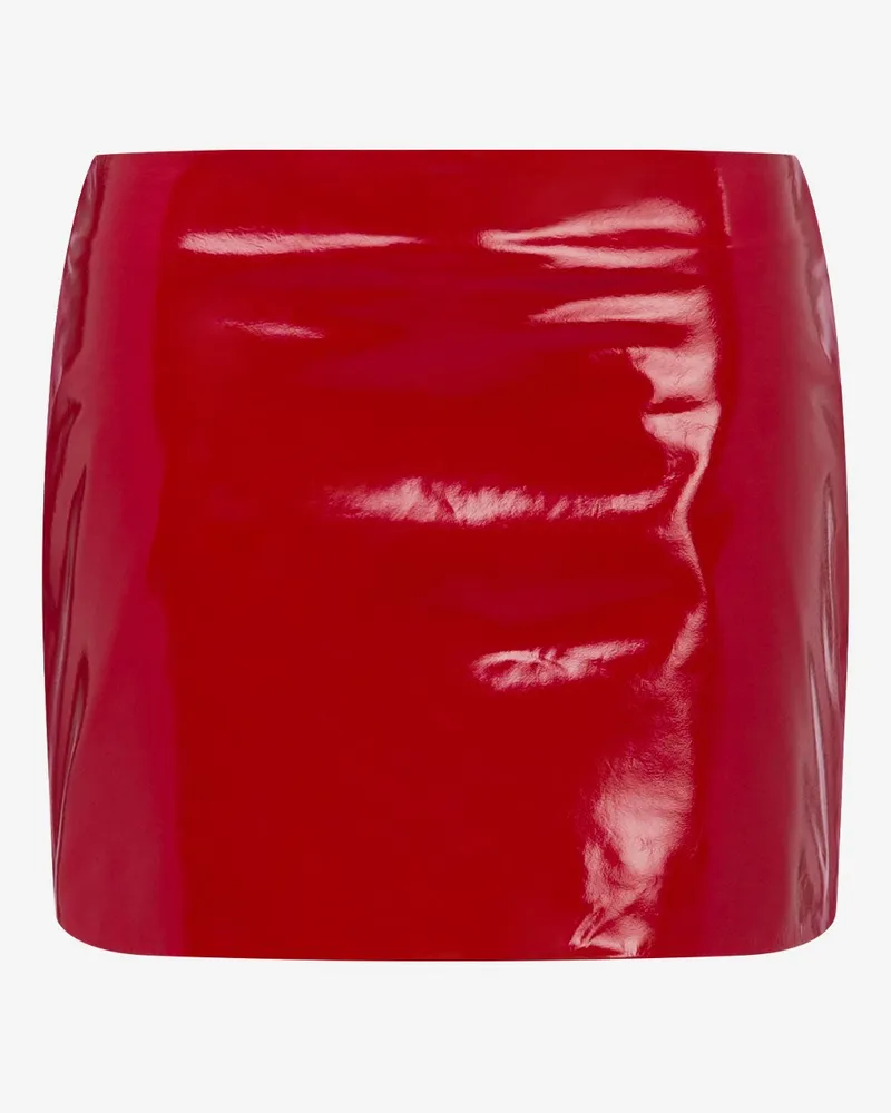 Moschino Minirock aus Lackleder - Rot Rot