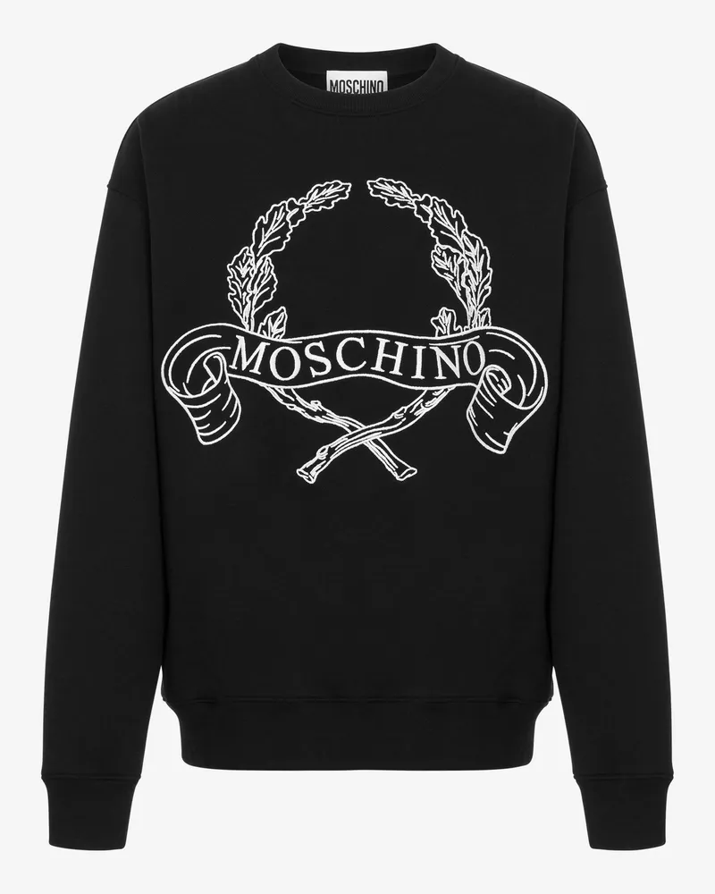 Moschino Sweatshirt Laurel Crown Stickerei - Schwarz Schwarz