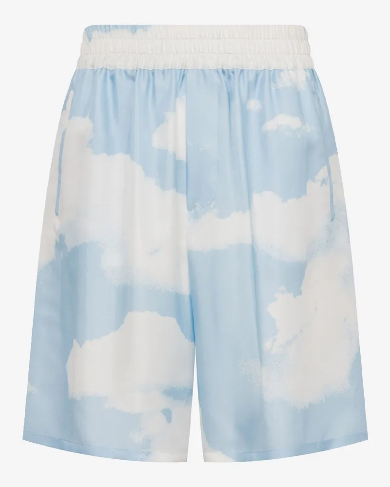 Moschino Bermudashorts aus Seidenköper Archive Clouds - Blau Blau